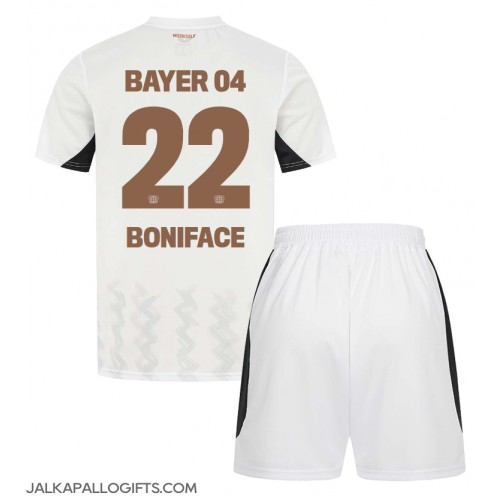 Bayer Leverkusen Victor Boniface #22 Vieras Peliasu Lasten 2024-25 Lyhythihainen (+ Lyhyet housut)